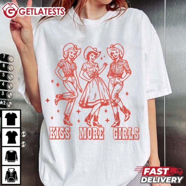 Kiss More Girls Lesbians Pride Month T Shirt (2)