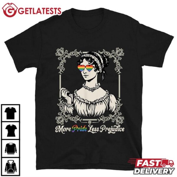 More Pride Less Prejudice LGBTQ Rights Jane Austen T Shirt (1)