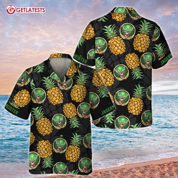 Black Aloha Pineapple Jagermeister Hawaiian Shirt