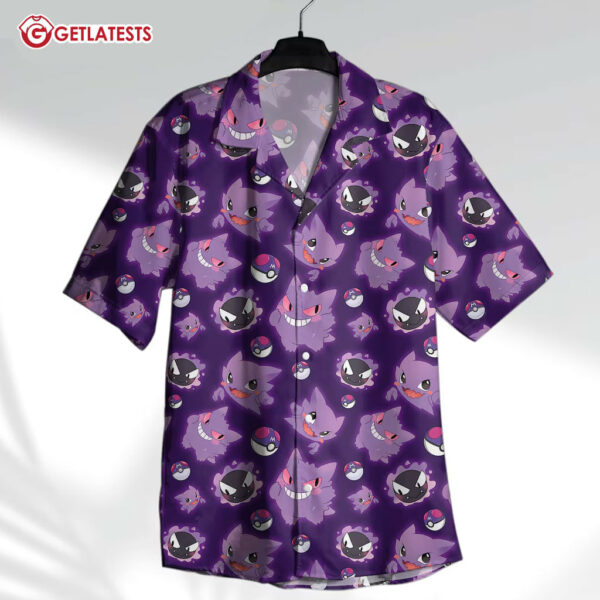 Pokemon Gengar Expression Ghost Type Hawaiian Shirt And Shorts (3)