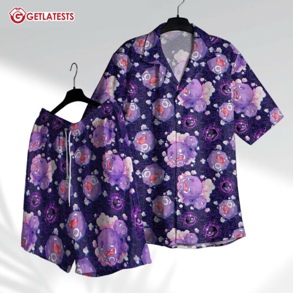 Koffing Cute Poison Type Funny Hawaiian Shirt And Short (2)