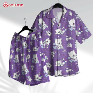 Mew Mewtwo Psychic Type Hawaiian Shirt And Shorts (2)