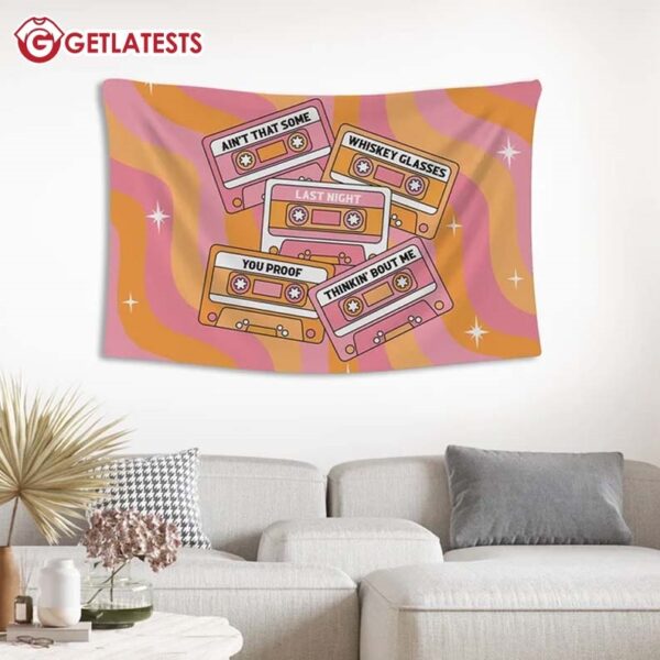 Morgan Wallen Hits Cassette Y2K Wall Tapestry (1)