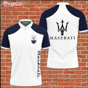 Maserati White And Blue Polo Shirt