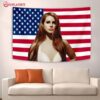 Lana Del Rey America Flag Wall Hanging Tapestry