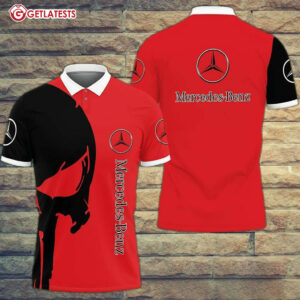 Mercedes Benz Red And Black Color Polo Shirt