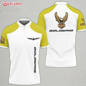 Honda Gold Wing Logo Yellow And White Color Polo Shirt