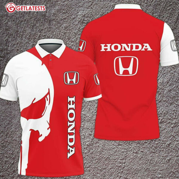 Honda Logo Red And White Color Polo Shirt