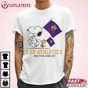 Snoopy and Woodstock LSU Athletics Road to Oklahoma T Shirt (2)