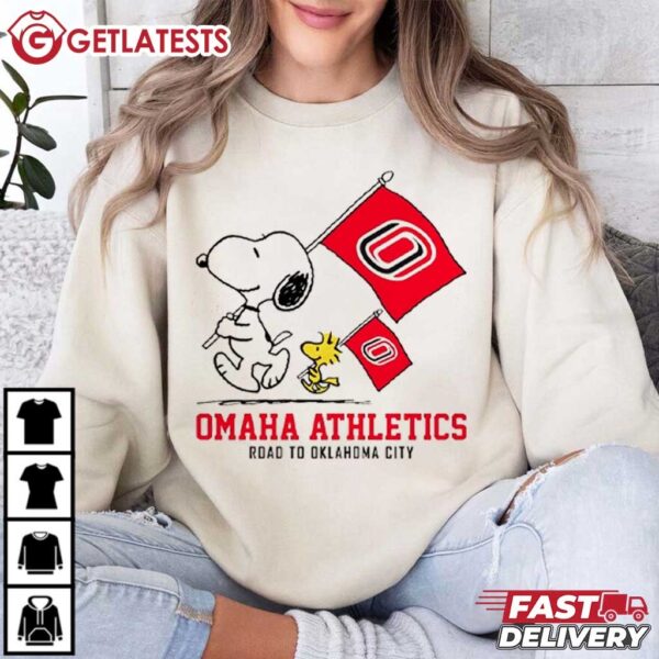 Snoopy Omaha Athletics Flag Road To Oklahoma City T Shirt (4)