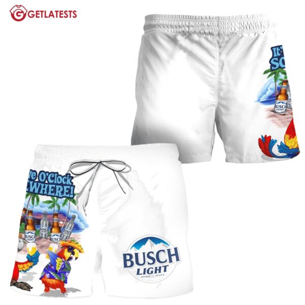 Busch Light Funny Parrot Hawaiian Shorts