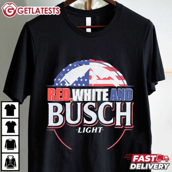 Red White and Busch Light 4th of July T Shirt (2)