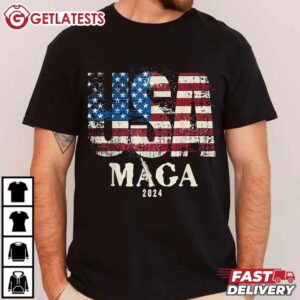USA Flag Ultra Maga Gun USA 4th Of July Trump 2024 T Shirt (3)