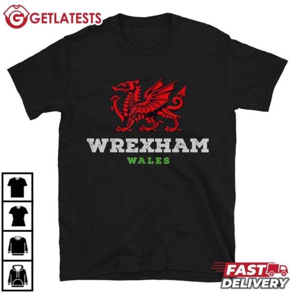 Wrexham Wales Welsh Dragon Vintage T Shirt (1)