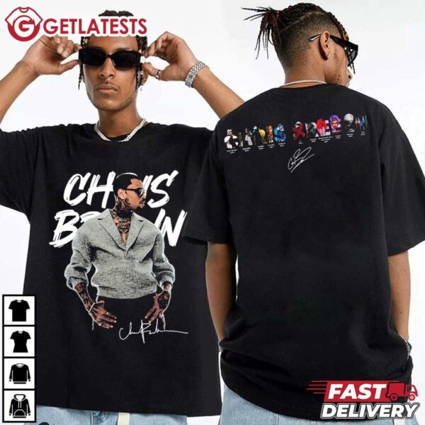 Chris Brown Hip Hop All Albums Signature T Shirt (1)