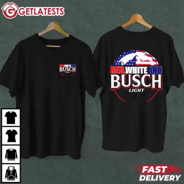 Red White and Busch Light T Shirt (1)