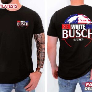 Red White and Busch Light T Shirt (2)