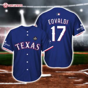 Texas Ranger Nathan Eovaldi Replica Postseason Baseball Jersey (3)