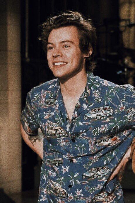 Harry Styles with hawaiian shirt