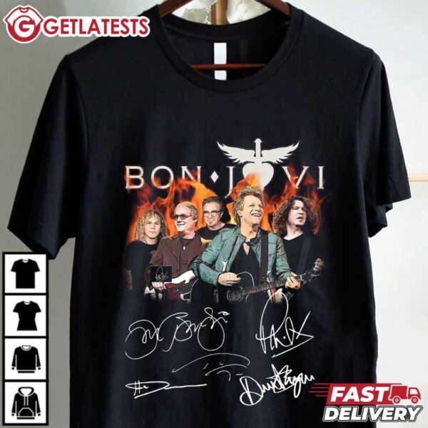 Bon Jovi Band Signature T Shirt (1)