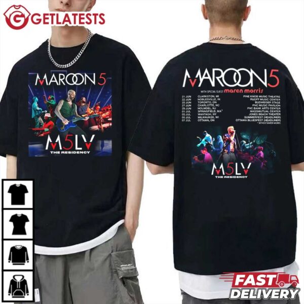 Maroon 5 M5LV the Residency 2024 Tour T Shirt (1) Tee