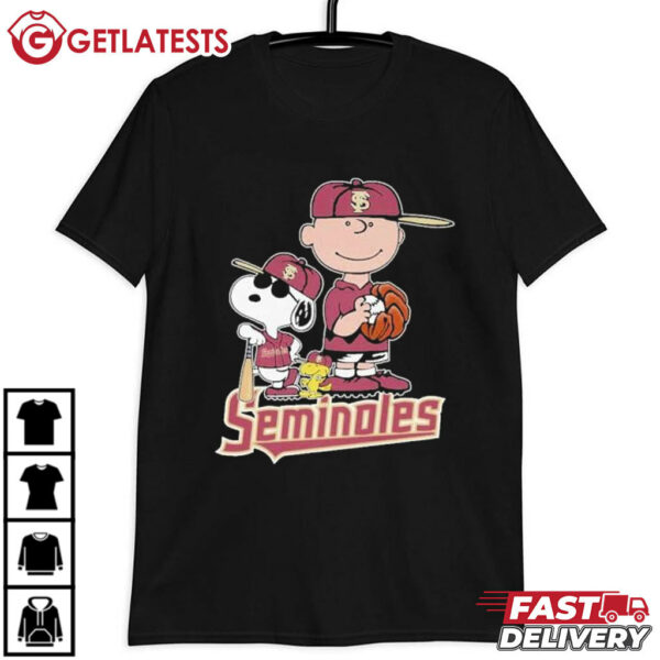 Snoopy Peanuts Florida State Seminoles Baseball T Shirt (1)