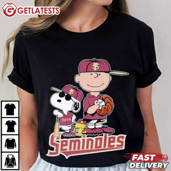 Snoopy Peanuts Florida State Seminoles Baseball T Shirt (3)