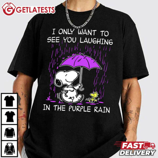 Snoopy I Only Want To See You Laughing In The Purple Rain T Shirt (1)