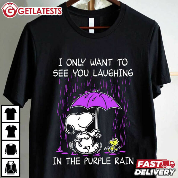 Snoopy I Only Want To See You Laughing In The Purple Rain T Shirt (2)
