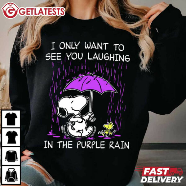 Snoopy I Only Want To See You Laughing In The Purple Rain T Shirt (3)