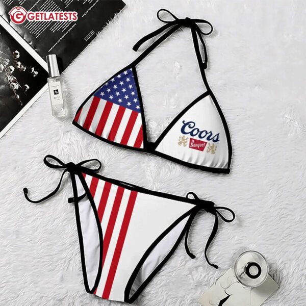 Coors Banquet USA Flag Fourth Of July Bikini Set (1)