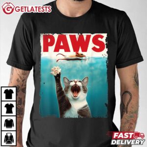 PAWS Parody Cat Meme T Shirt (2)