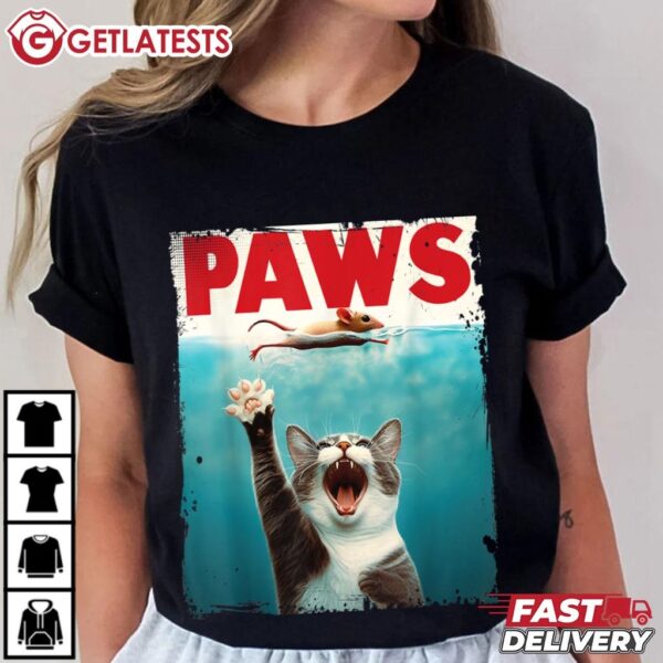 PAWS Parody Cat Meme T Shirt (3)