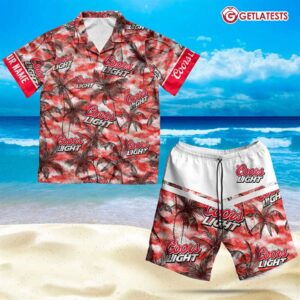 Tropical Coors Light Personalized Hawaiian Shirt And Shorts (1)
