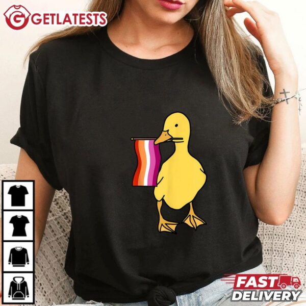 Lesbian Pride Duck Funny LGBTQ T Shirt (2)