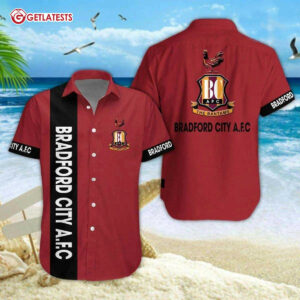 Bradford City AFC Hawaiian Shirt And Shorts (2)