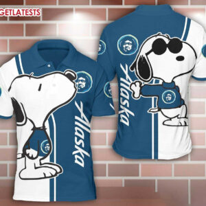 Alaska Airlines Snoopy Kiss Polo Shirt