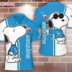 American Airlines Snoopy Kiss Polo Shirt