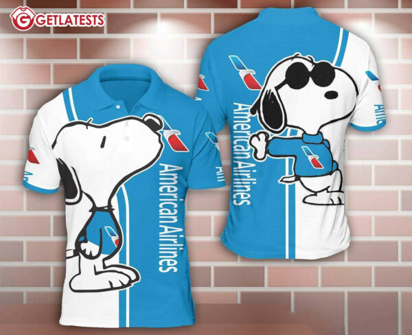 American Airlines Snoopy Kiss Polo Shirt