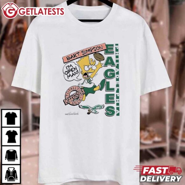 Bart Simpson Philadelphia Eagles I'm Open Man T Shirt (4)