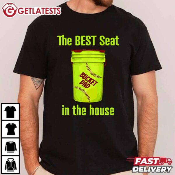Softball Dad Best Seat in the House Pitcher Catcher T Shirt (2)