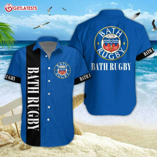 Bath Rugby Blue Summer Hawaiian Shirt