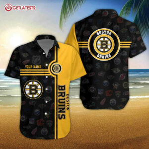 Boston Bruins NHL Custom Name Hawaiian Shirt