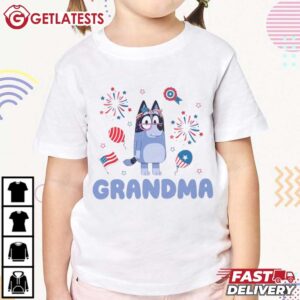 Grandma 4th of July Bluey Grannies T Shirt (3)