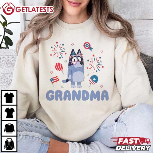 Grandma 4th of July Bluey Grannies T Shirt (4)