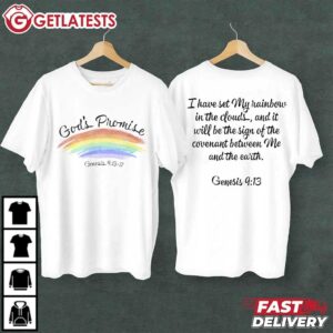 God’s Promise Genesis 9 Christian Rainbow T Shirt (1)