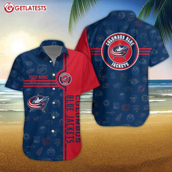 Columbus Blue Jackets NHL 2024 Custom Name Hawaiian Shirt