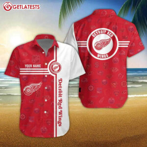 Detroit Red Wings NHL 2024 Custom Name Hawaiian Shirt