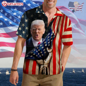 Donald Trump American Flag Hawaiian Shirt (2)
