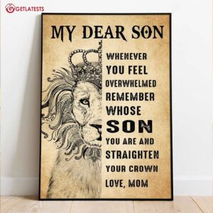 Lion Mom With Crown to Son Poster